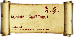 Nyakó Gyöngyi névjegykártya